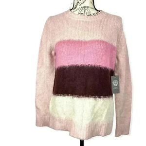 Vince Camuto pink shadow pullover sweater- M